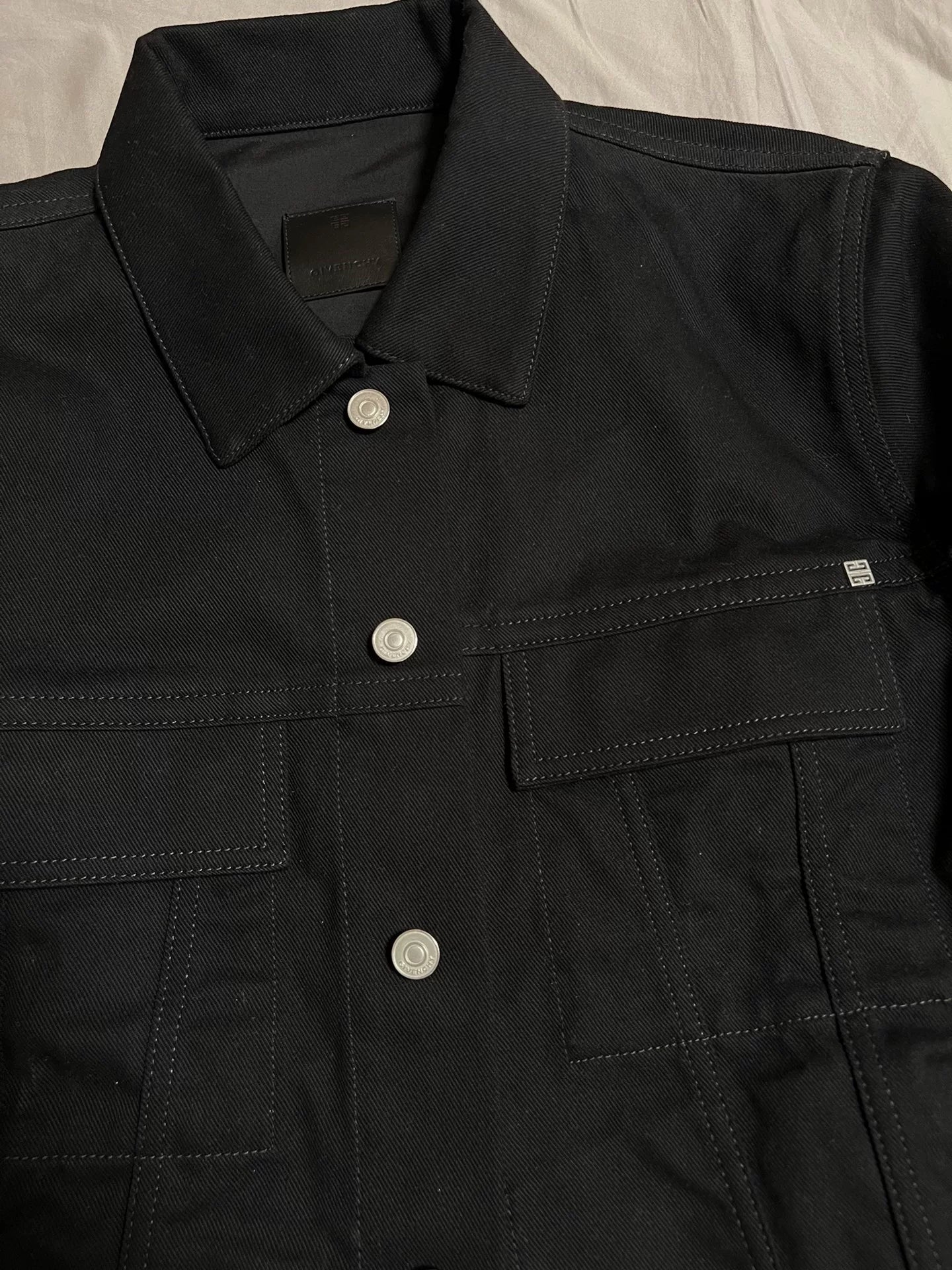 Givenchy SS22 Black Logo Button Jacket