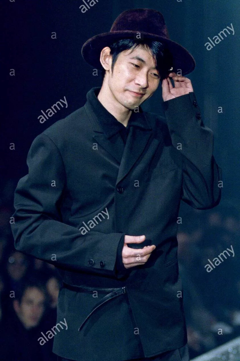 yohji yamamoto black double-breasted blazer