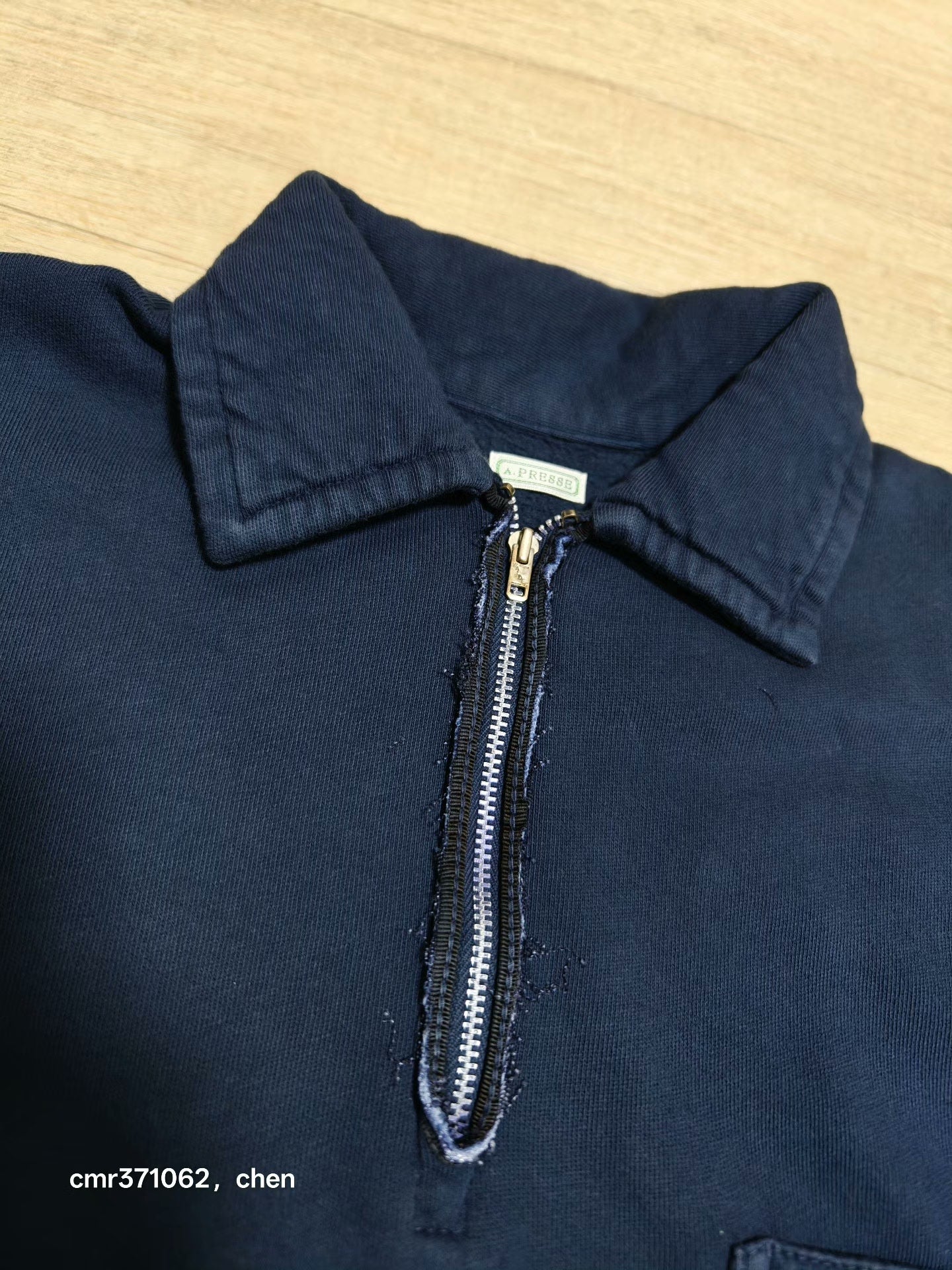a.presse 26ss Vintage Half Zip Sweatshirt