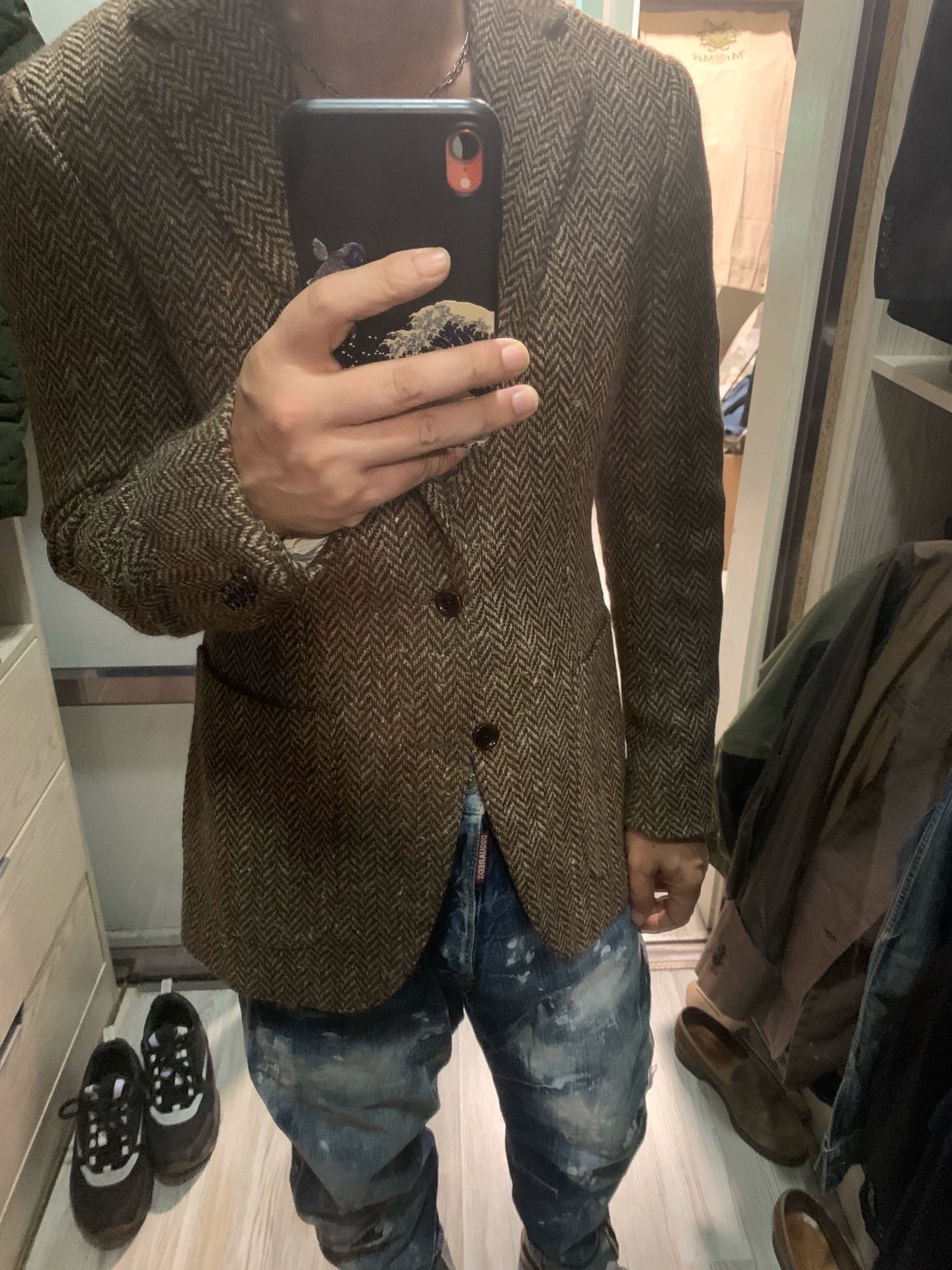 classic herringbone blazer size 46