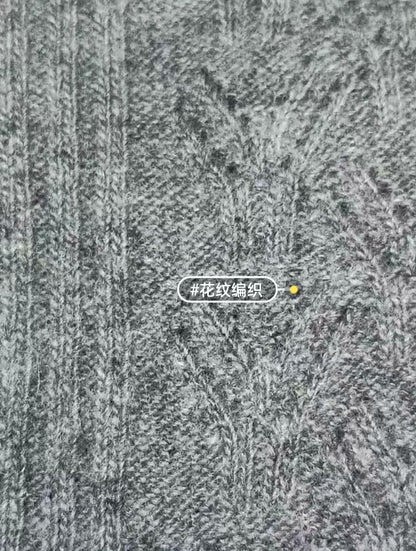 YSL Gray Wool Cable Knit Sweater