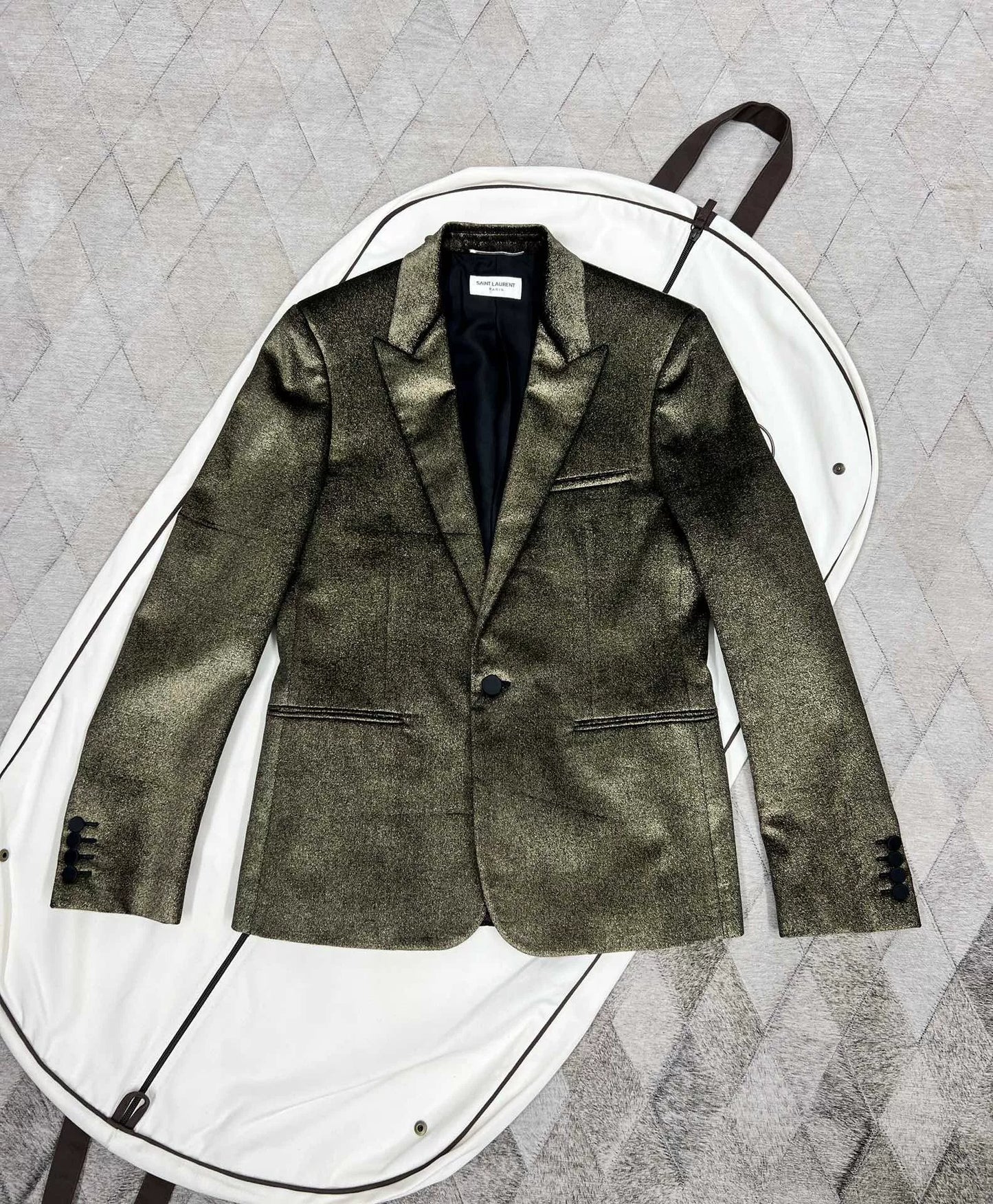 Saint Laurent Gold Velvet Blazer