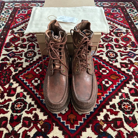 visvim grizzly boots in mud dye finish