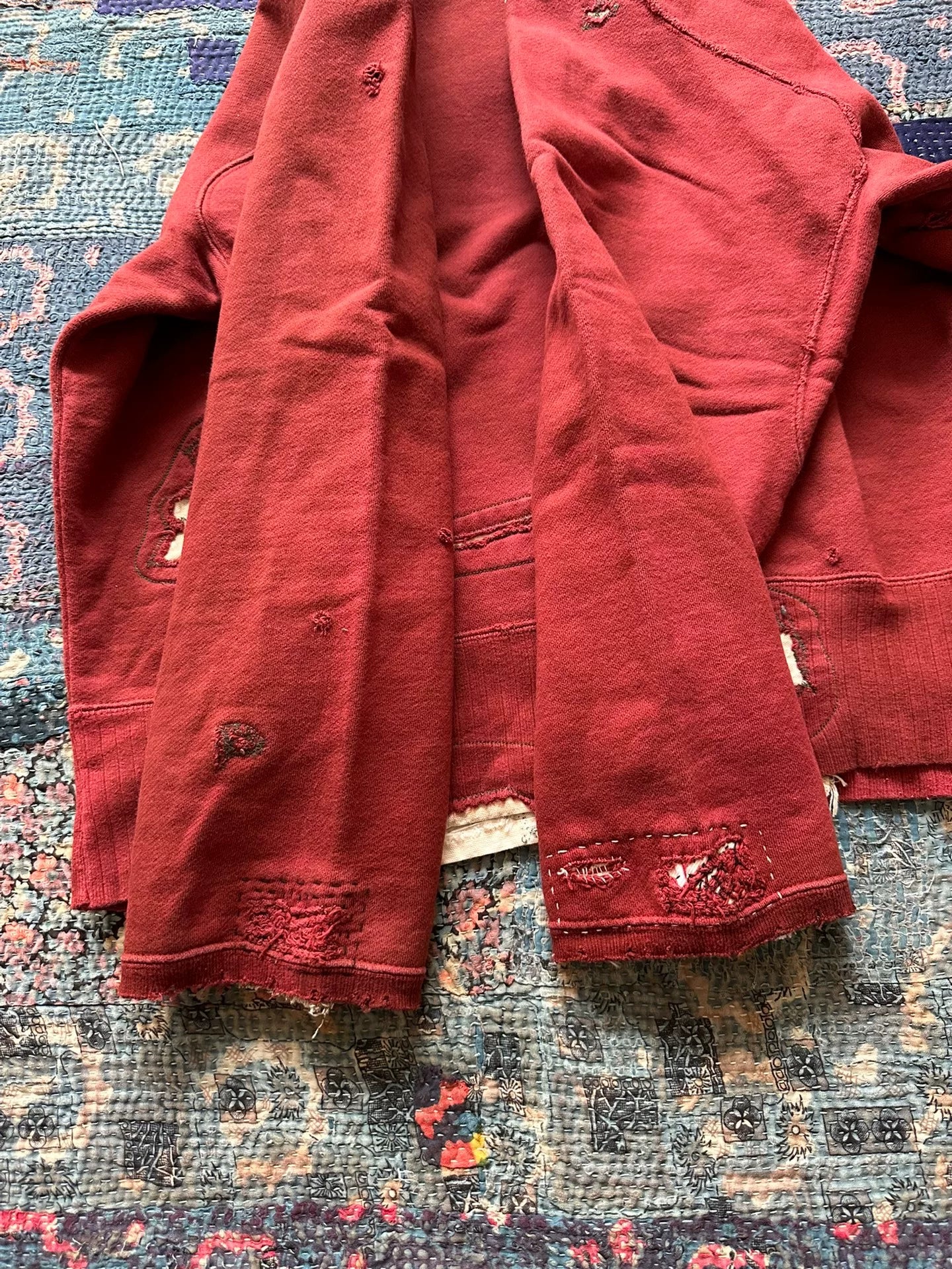 vintage levi's red distressed long sleeve tee