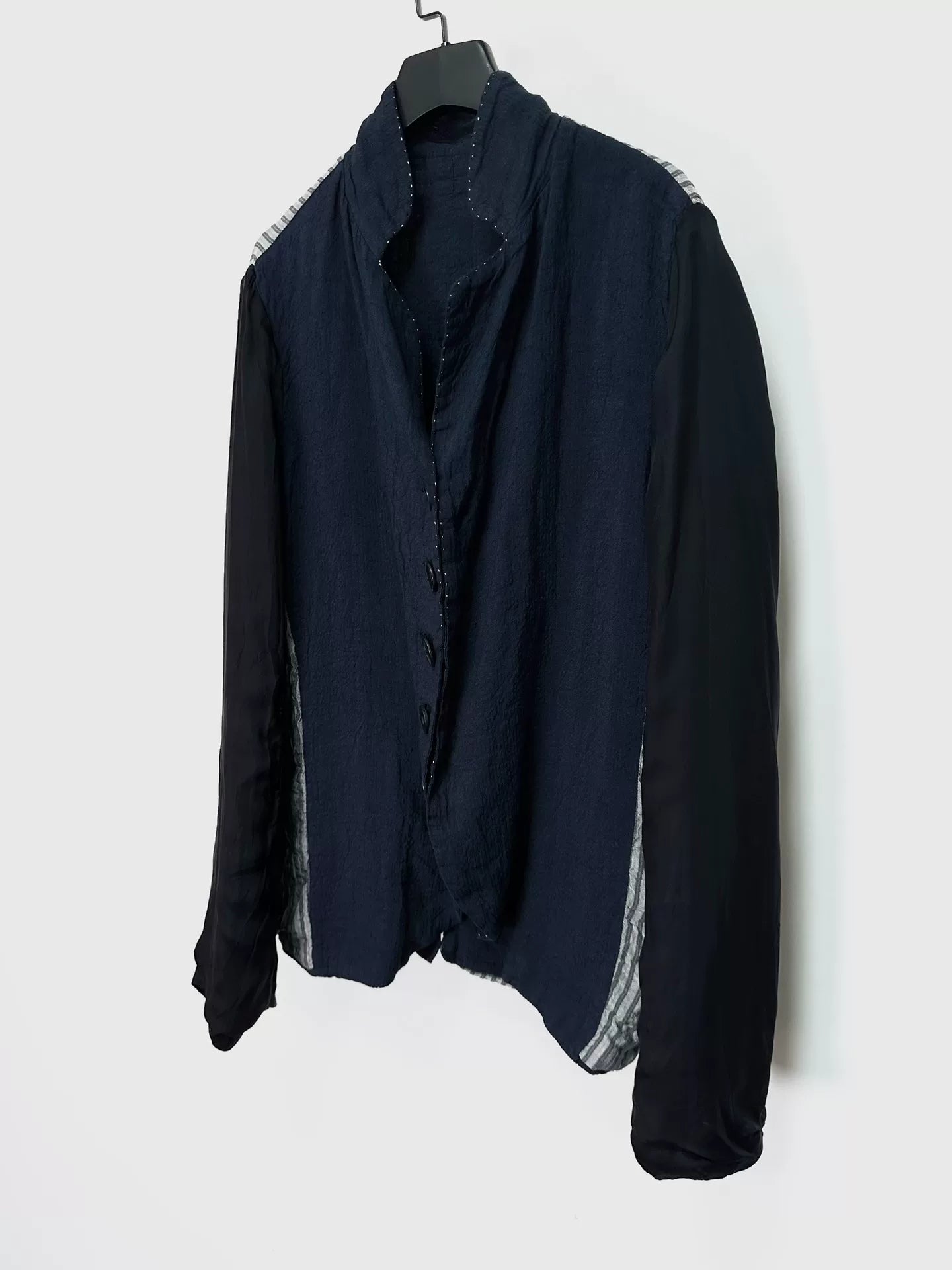 silk linen blend jacket by Geoffrey B