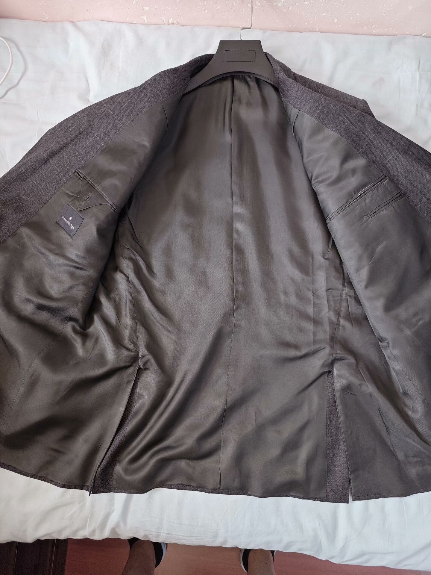 Zegna Gray Double-Breasted Wool Suit