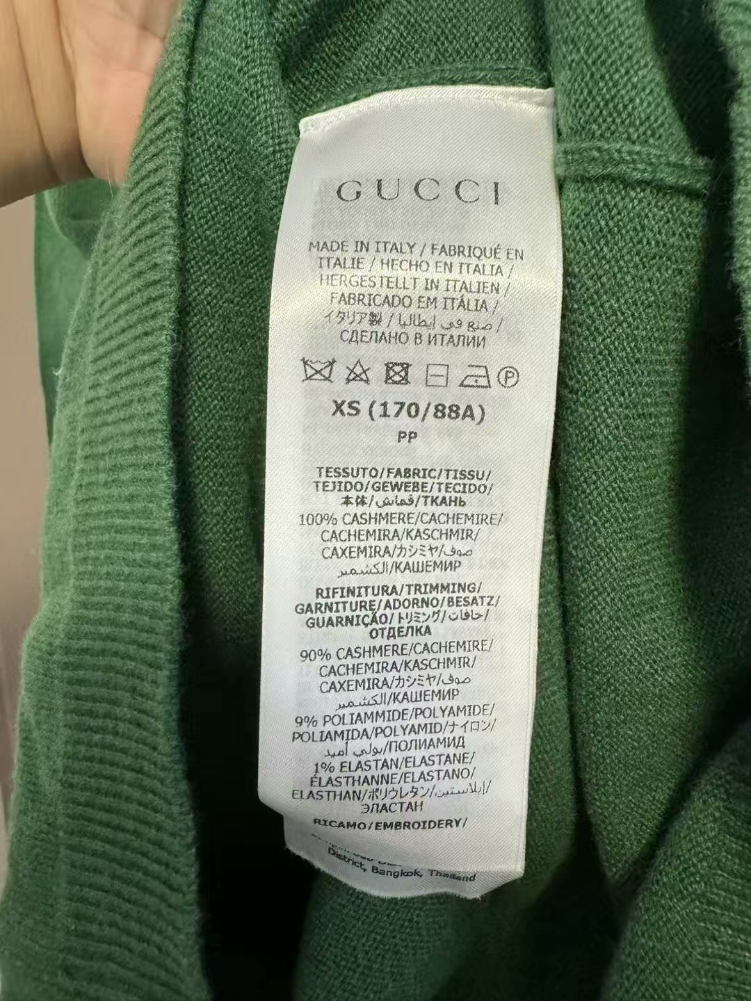 gucci deep green wool sweater size xs