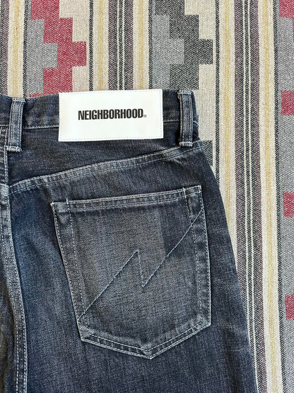 neighborhood washed denim vintage style pants