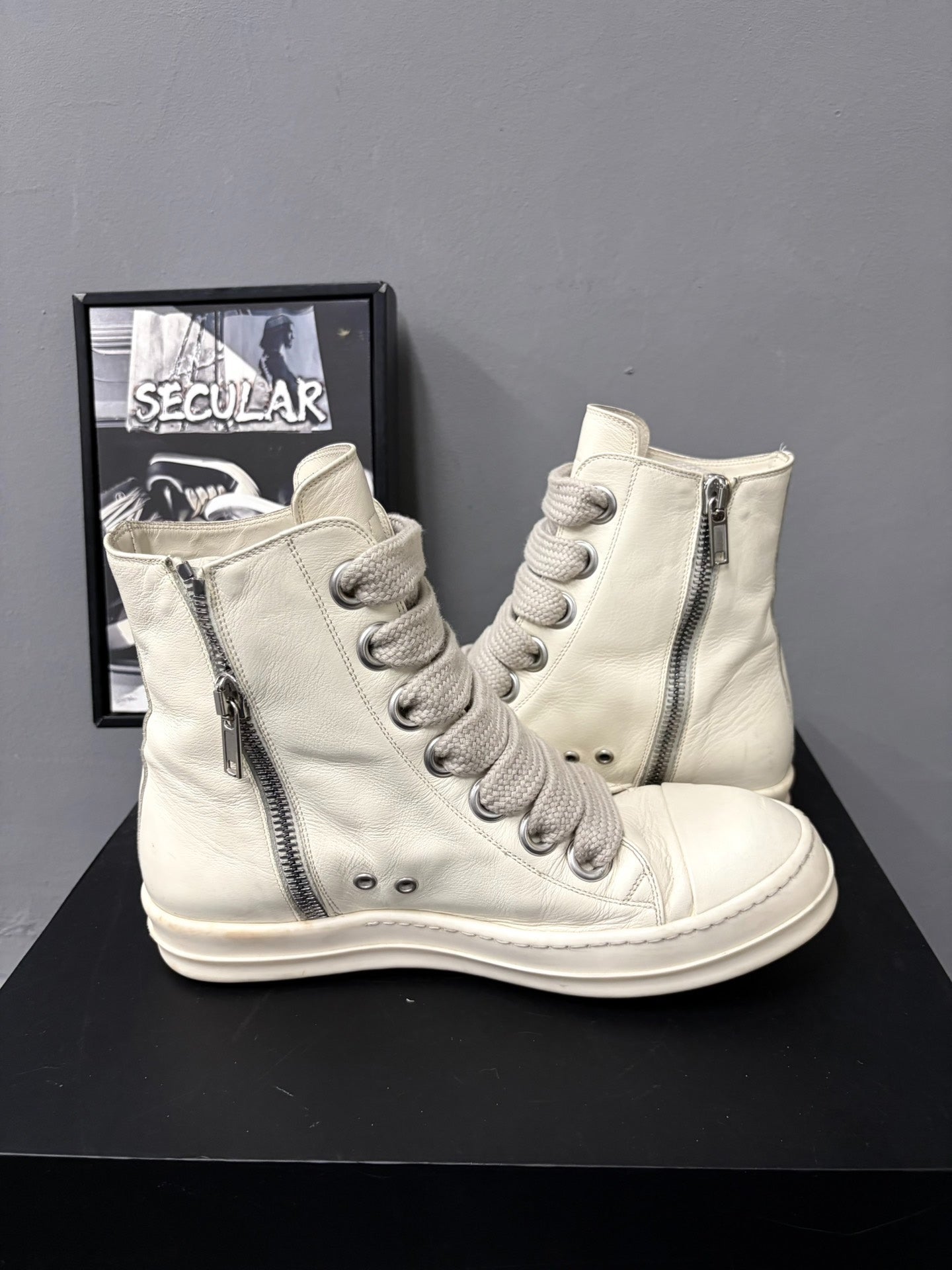 Rick Owens 24SS High-Top Leather Sneakers