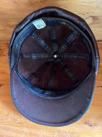 leather patchwork newsboy cap for small heads