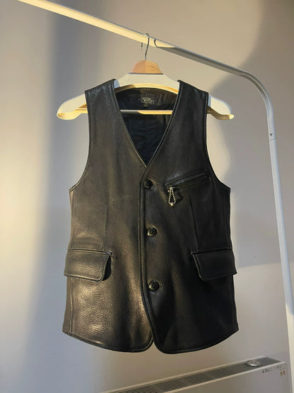 freewheelers guthrie leather vest size 36