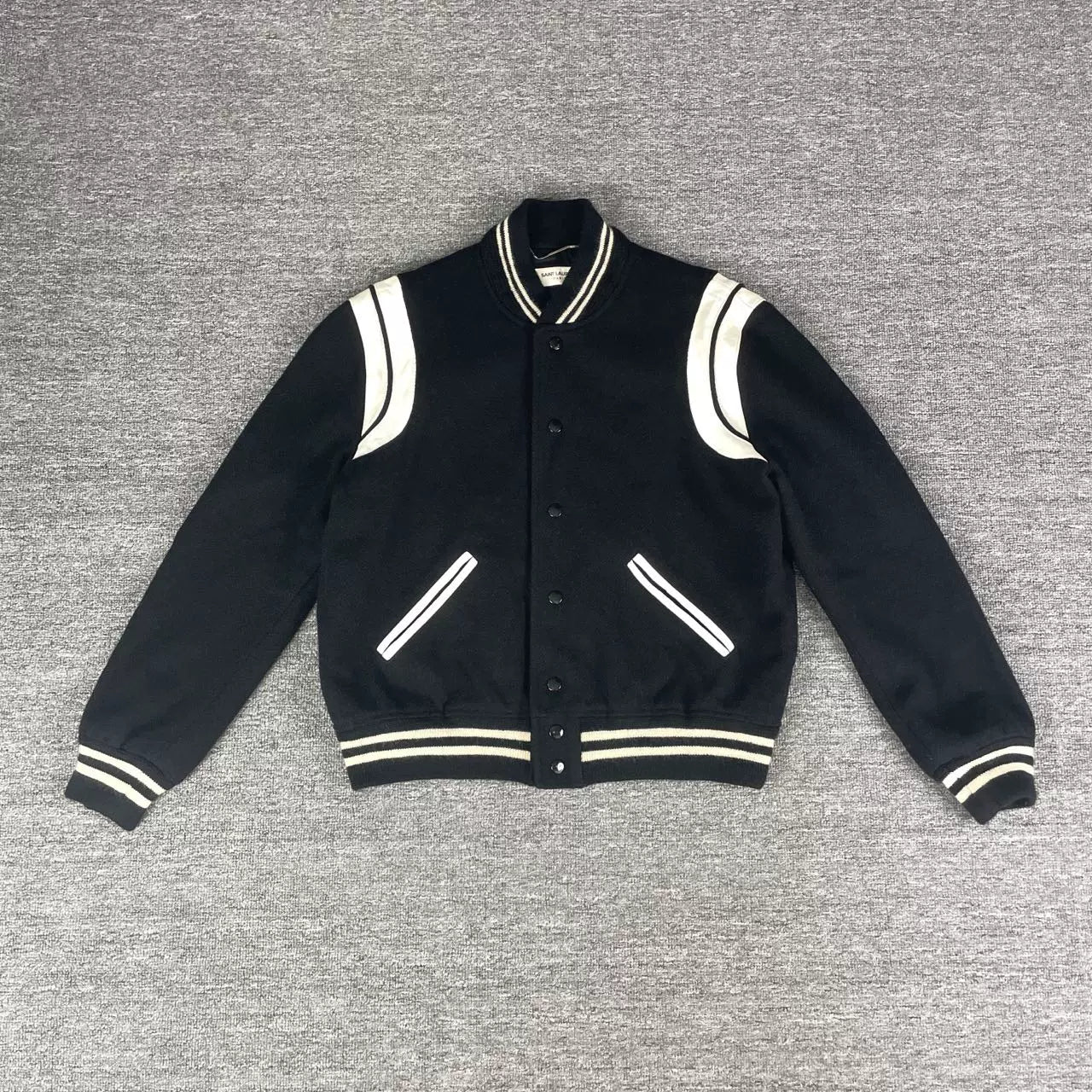Saint Laurent Paris Spliced Baseball Jacket