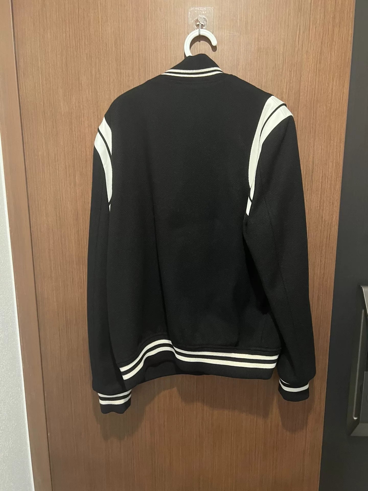 Saint Laurent Striped Black Baseball Jacket