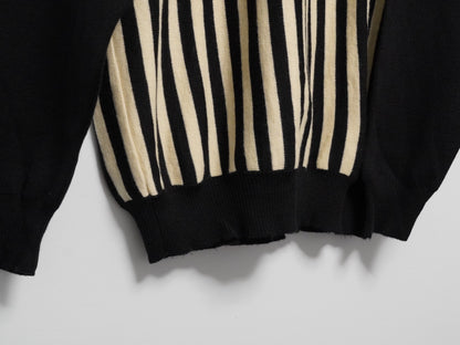 Yohji Yamamoto 1990SS Double Collar Striped Sweater