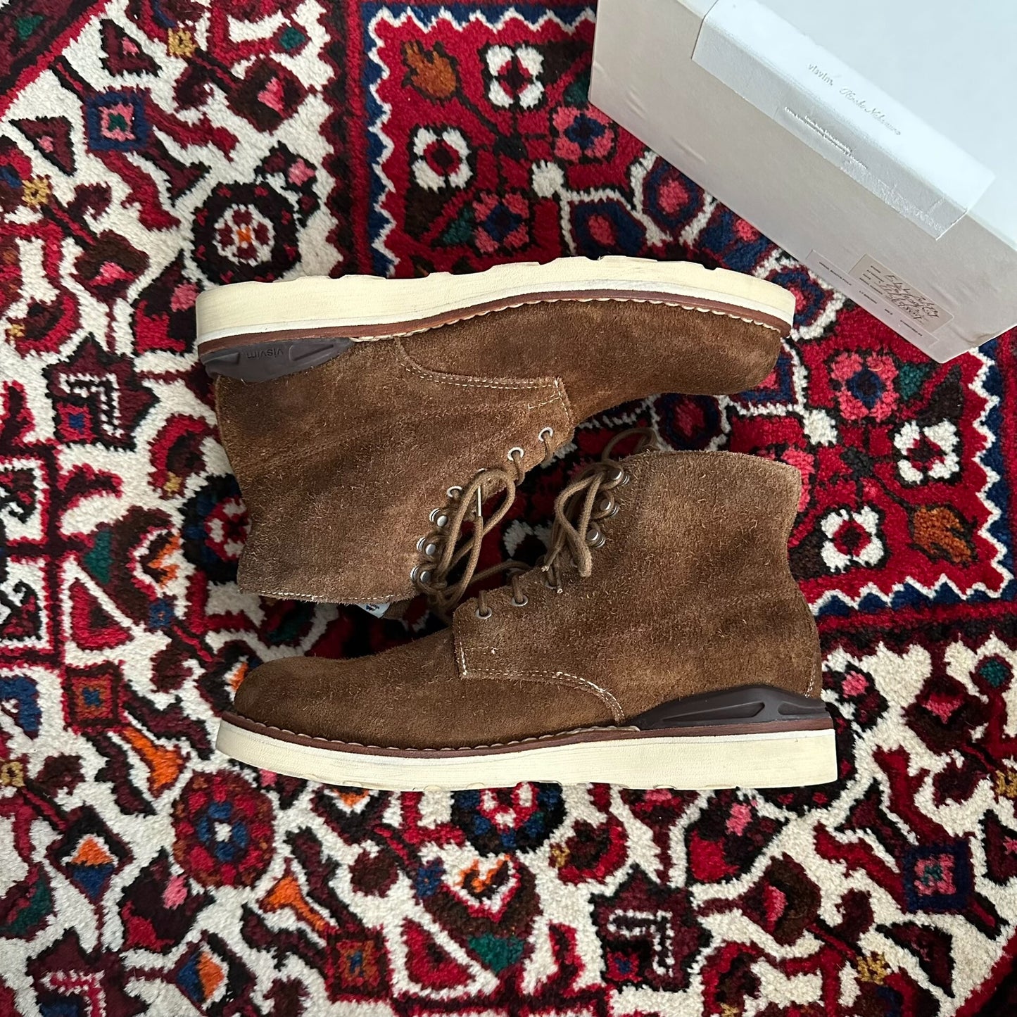 Visvim Virgil Boots in Brown Suede
