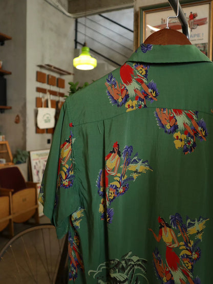 Sunsurf 1990s Hula Girl Aloha Shirt