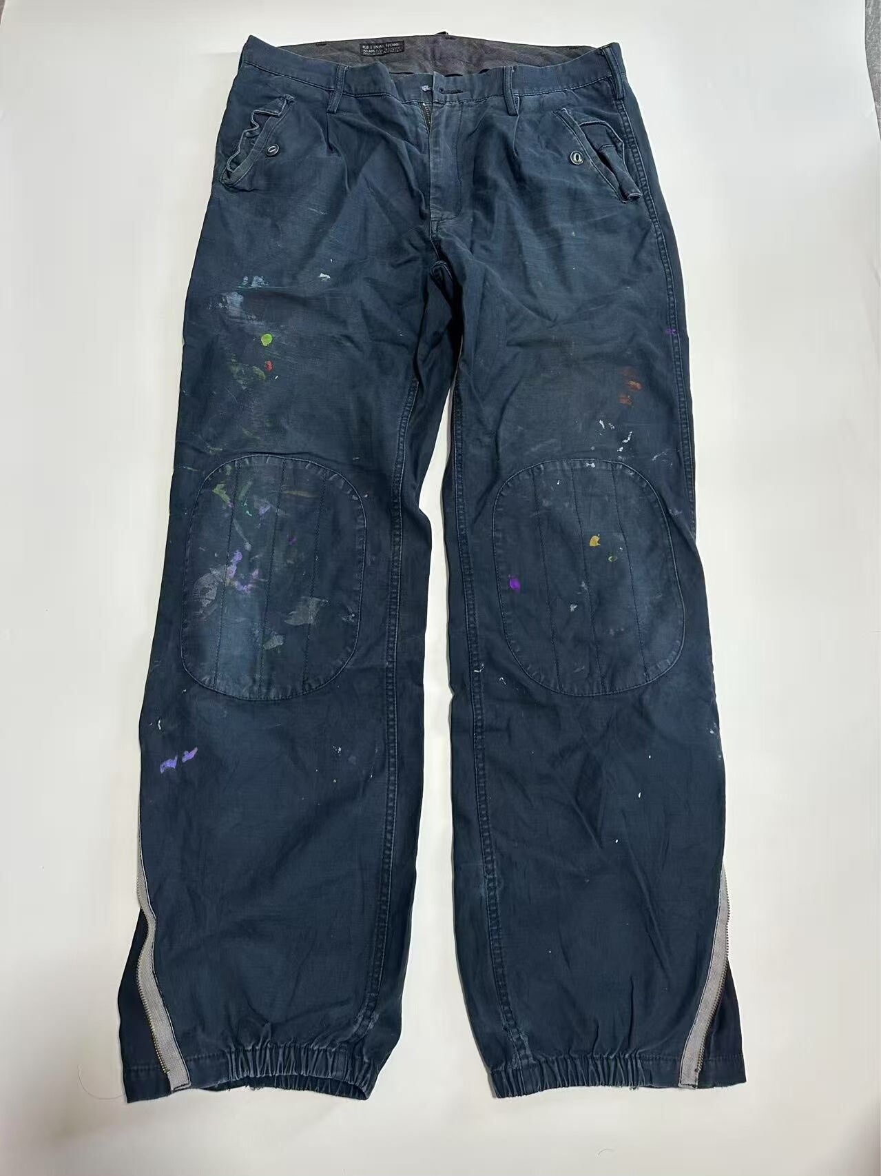 vintage pants with splatter paint design