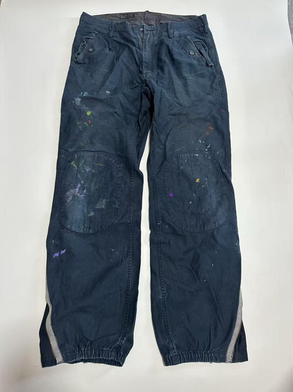 vintage pants with splatter paint design
