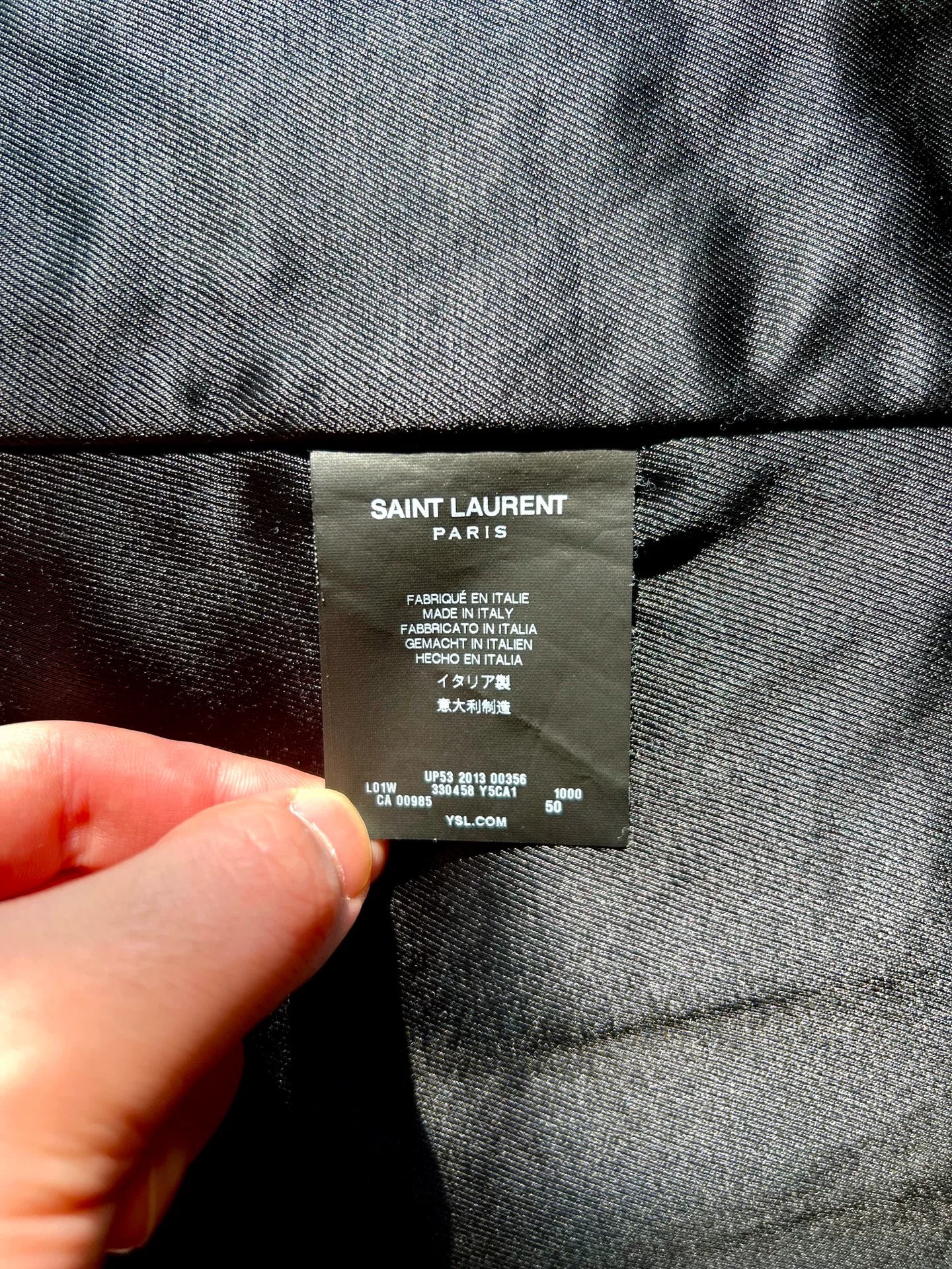 saint laurent black leather biker jacket