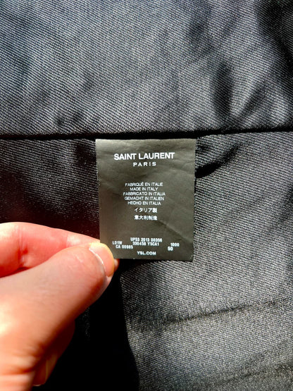 saint laurent black leather biker jacket