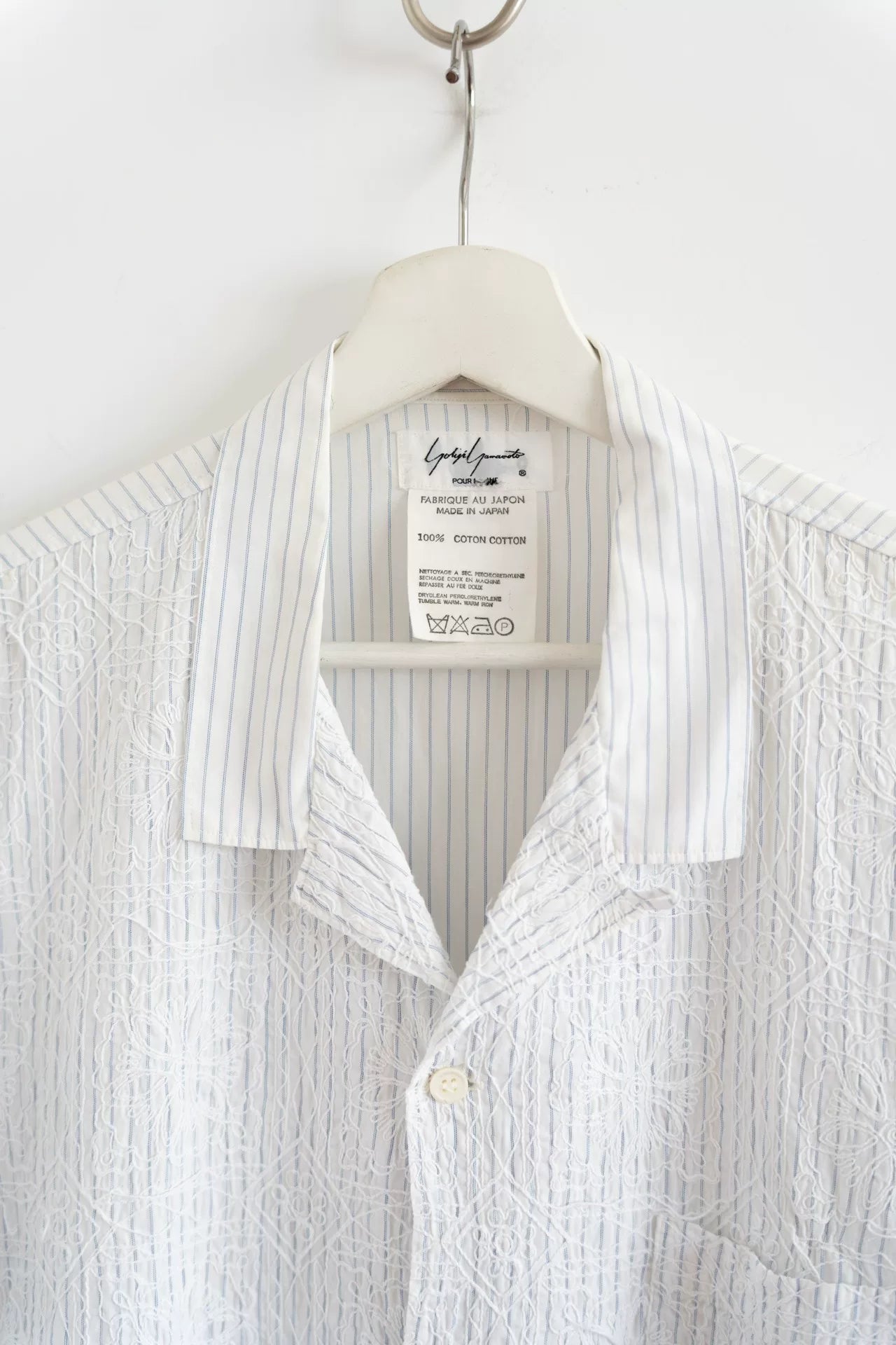 Yohji Yamamoto White Embroidered Shirt
