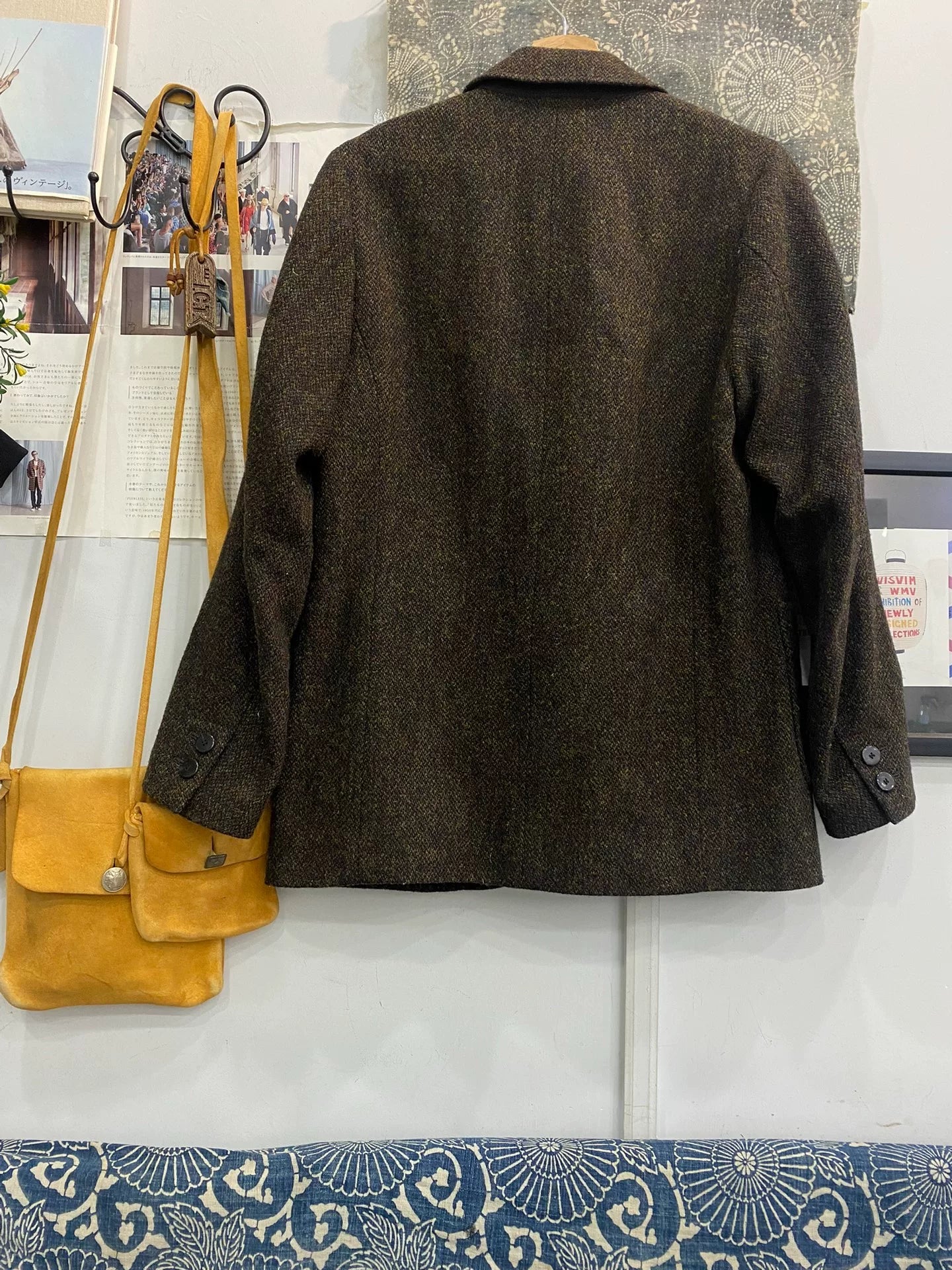 visvim 16aw wool blazer in harris tweed