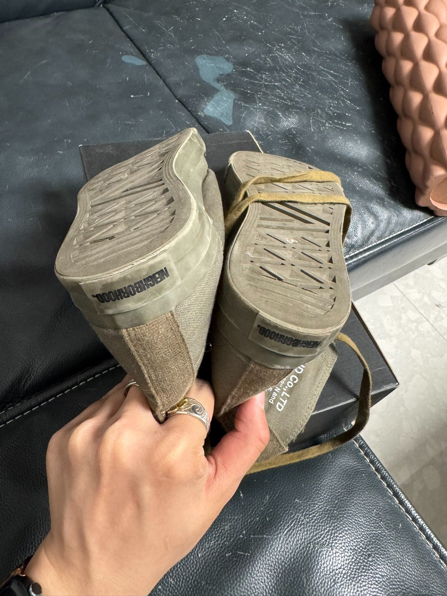 Neighborhood G.R-Hi Olive Drab Plush Canvas Shoes