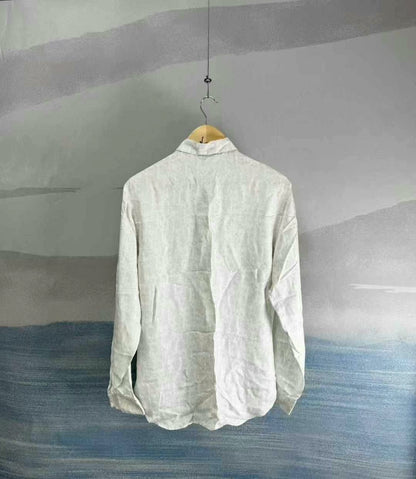 dior white silk long sleeve shirt