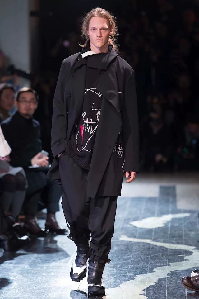 Yohji Yamamoto Hooded Embroidered Coat