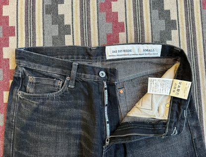 neighborhood washed denim vintage pants black