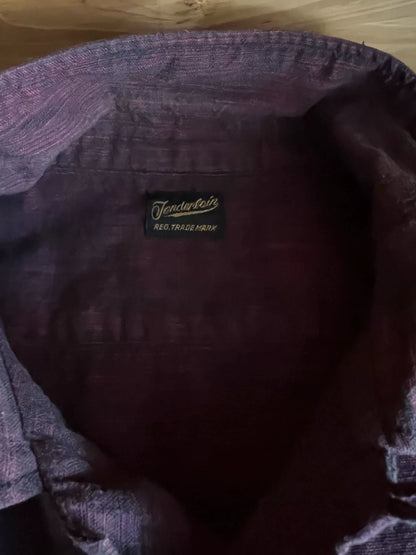 open collar shirt in rich burgundy color