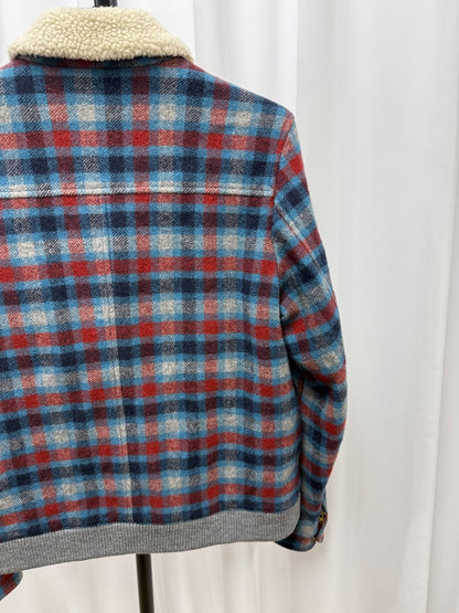 Undercover Checked Shearling Collar Jacket