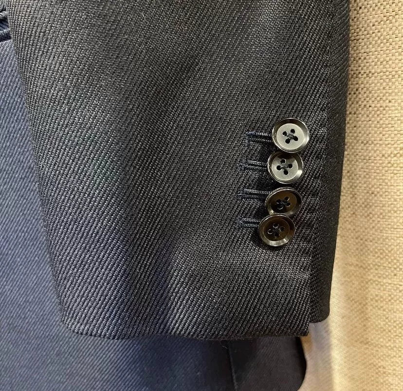 navy blue tailored suit jacket for men