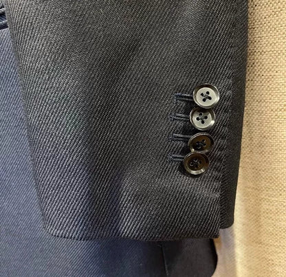 navy blue tailored suit jacket for men