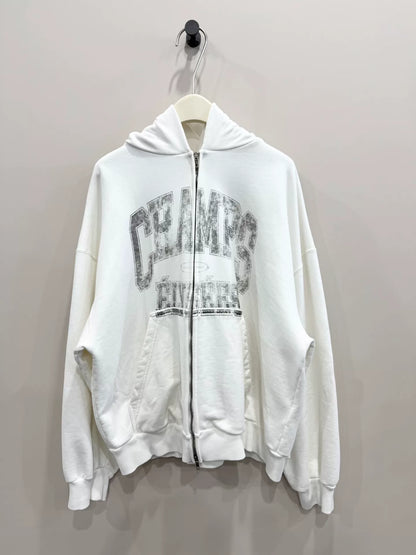 balenciaga logo zip-up hoodie in size m