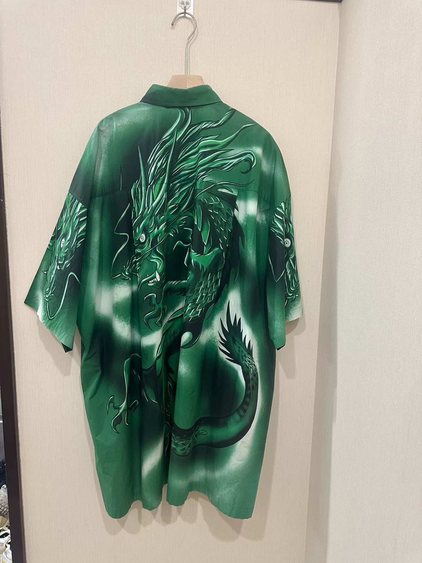 Balenciaga Green Dragon Print Shirt