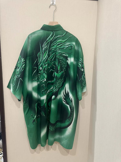 Balenciaga Green Dragon Print Shirt