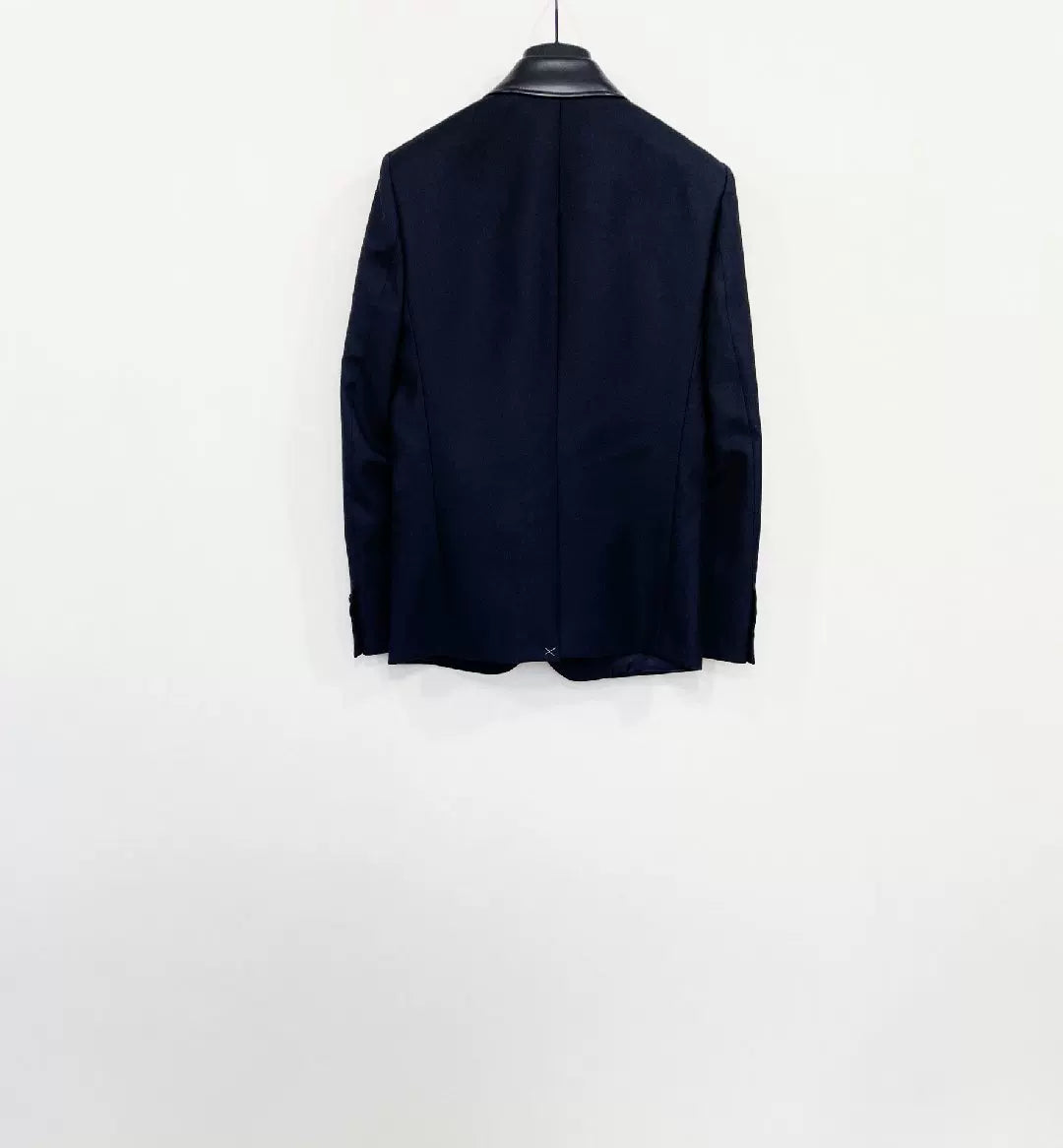 Saint Laurent Wool Leather Collar Blazer