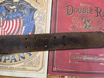 black leather double rl belt