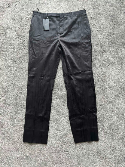 Saint Laurent Black Striped Silk Trousers