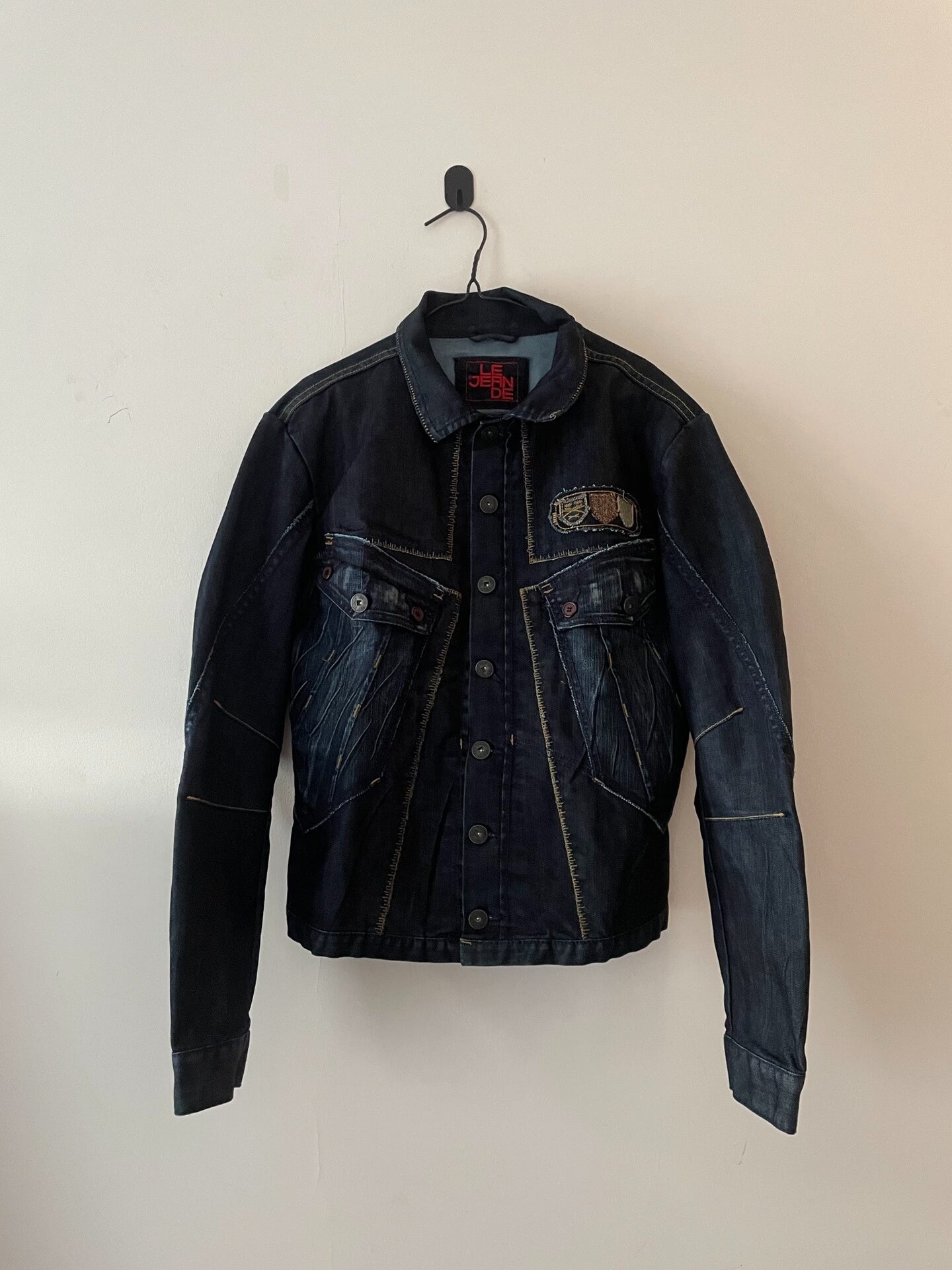 stylish denim jacket with star patterns