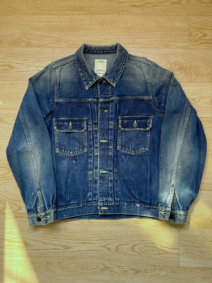 visvim 101JKT Jumbo Paint Splatter Denim Jacket