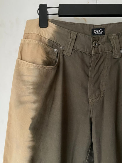 asymmetric gradient military straight pants