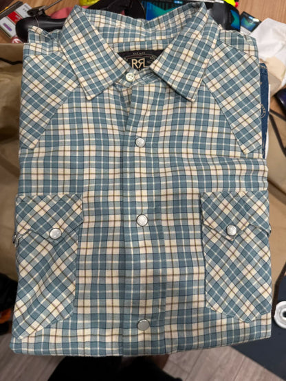 classic rrl plaid button-up shirt