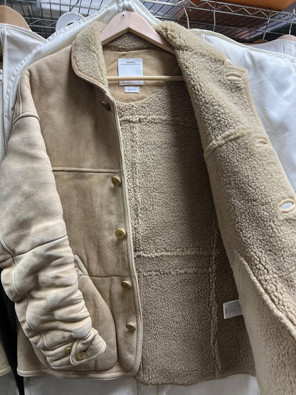 visvim eton jacket in sheepskin beige
