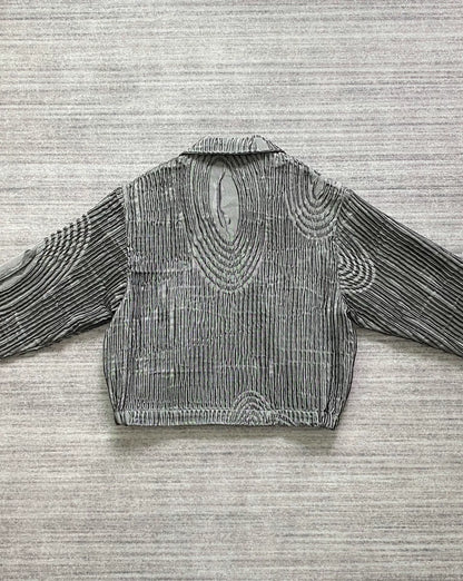 silver wave pattern breathable jacket
