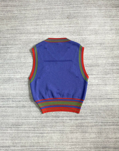 Kiko Kostadinov Purple Knit Vest with Color Blocks