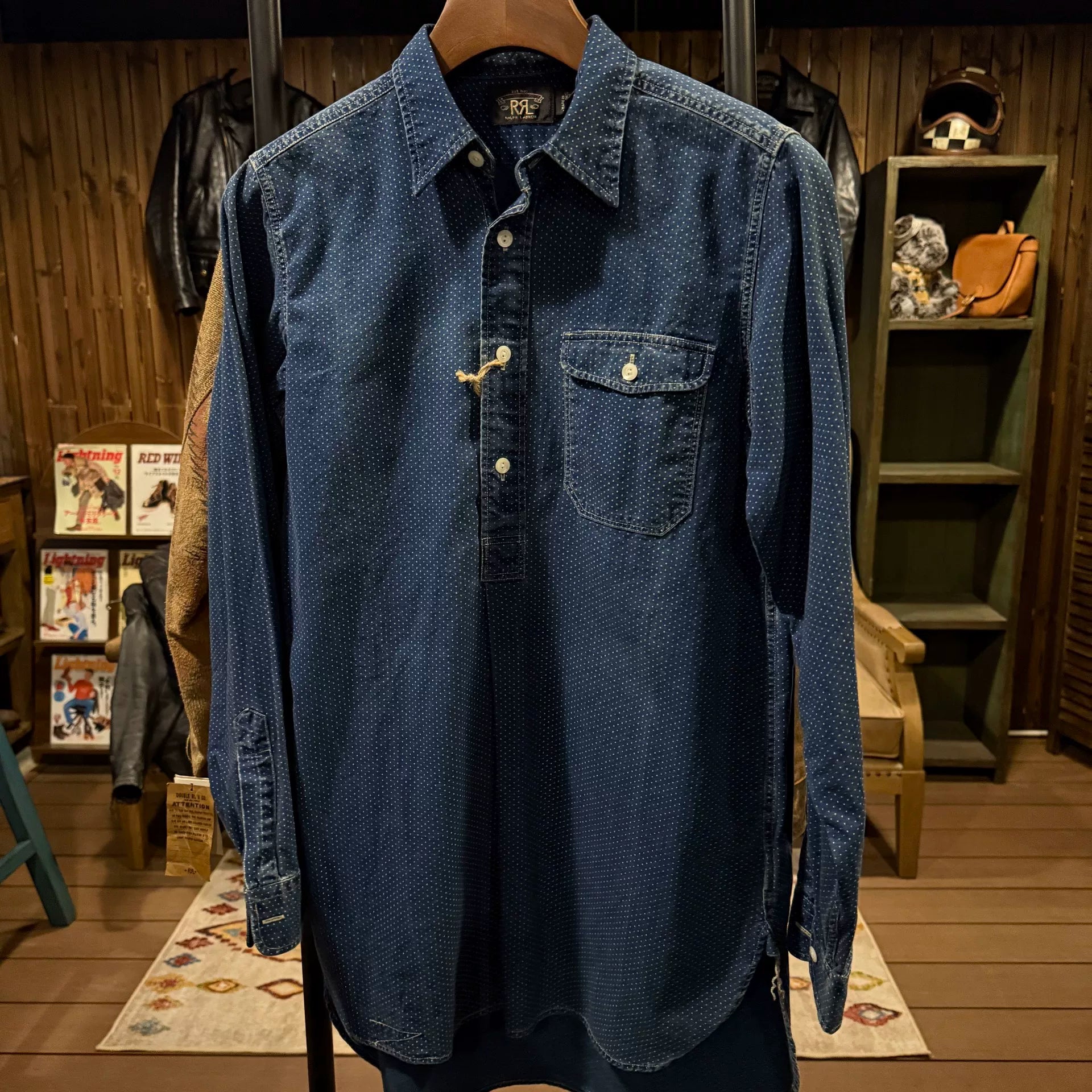 RRL Polka Dot Denim Shirt