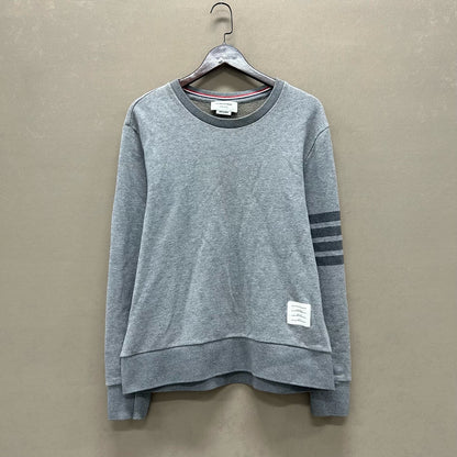 thom browne gray four-stripe sweatshirt