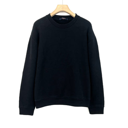 Louis Vuitton Latest Black Monogram Embroidered Sweater
